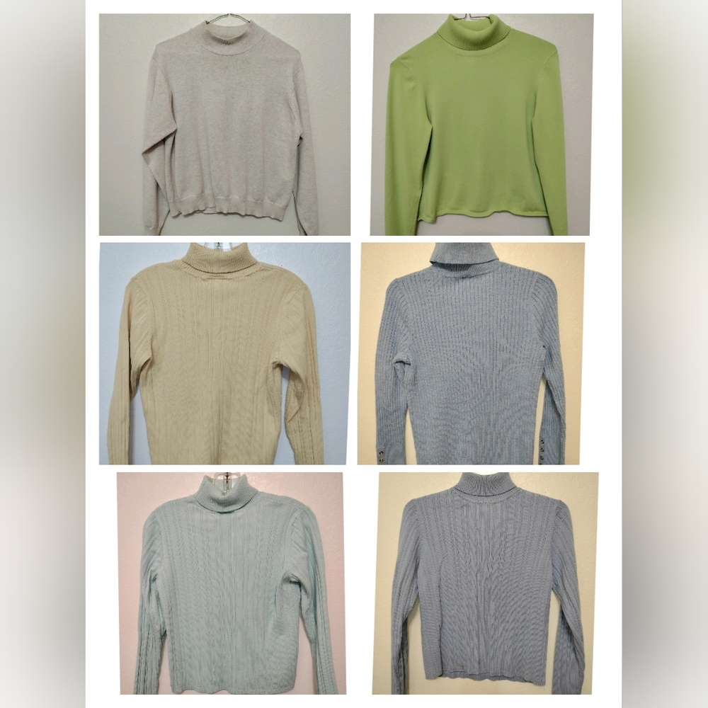 6pcs Talbots turtle neck women's pullover sweater long sleeves petite